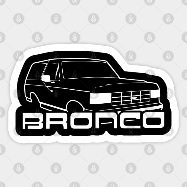 1987-1991 Ford Bronco White w/logo Sticker by The OBS Apparel